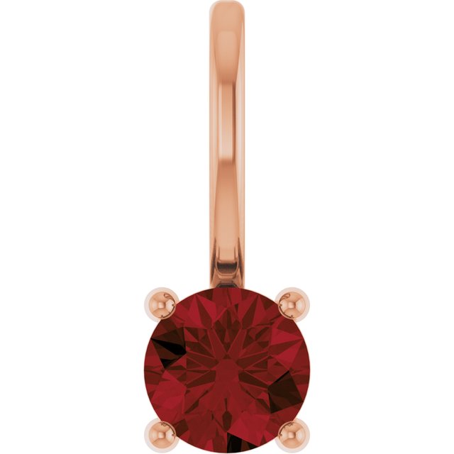 14K Imitation Solitaire Charm/Pendant with Various Gemstones in Rose, Yellow, and White Gold