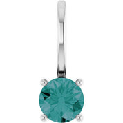 14K Imitation Solitaire Charm/Pendant with Various Gemstones in Rose, Yellow, and White Gold