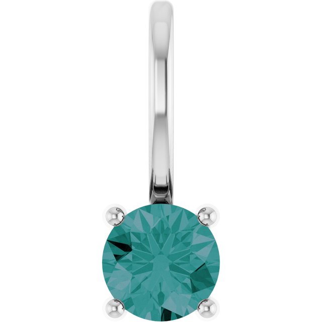 14K Imitation Solitaire Charm/Pendant with Various Gemstones in Rose, Yellow, and White Gold