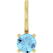 14K Imitation Solitaire Charm/Pendant with Various Gemstones in Rose, Yellow, and White Gold