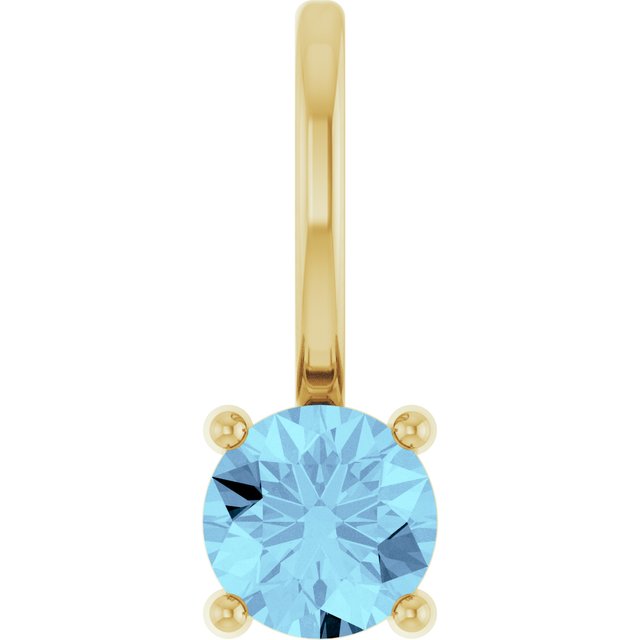 14K Imitation Solitaire Charm/Pendant with Various Gemstones in Rose, Yellow, and White Gold