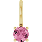 14K Imitation Solitaire Charm/Pendant with Various Gemstones in Rose, Yellow, and White Gold