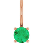 14K Imitation Solitaire Charm/Pendant with Various Gemstones in Rose, Yellow, and White Gold