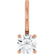 14K Imitation Solitaire Charm/Pendant with Various Gemstones in Rose, Yellow, and White Gold