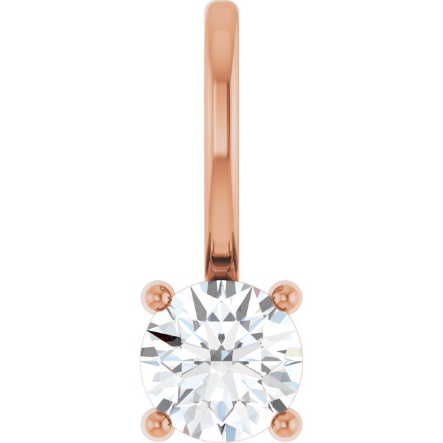 14K Imitation Solitaire Charm/Pendant with Various Gemstones in Rose, Yellow, and White Gold