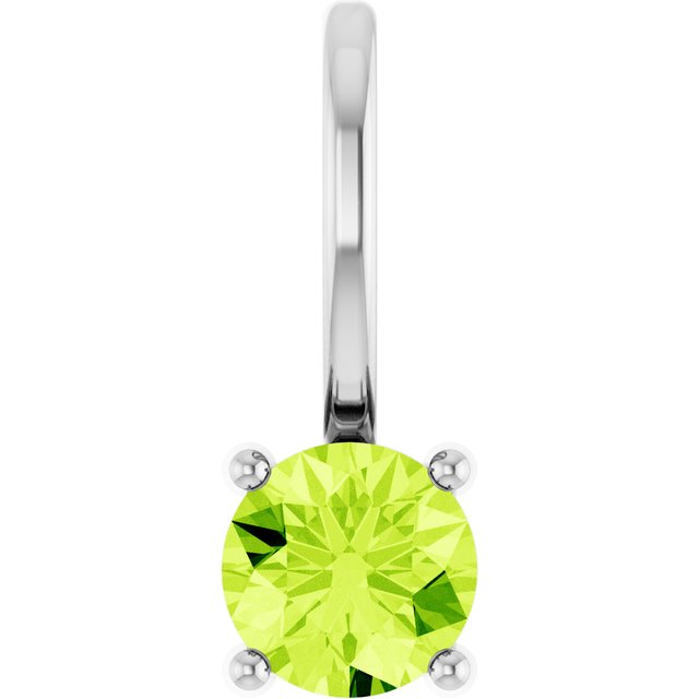 Platinum Imitation Peridot Solitaire Charm/Pendant