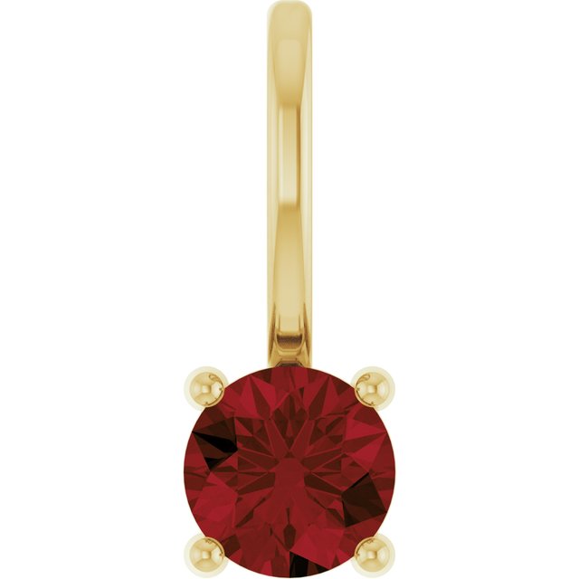 14K Yellow Imitation Mozambique Garnet Solitaire Pendant by Brand Name - Part Number 87768