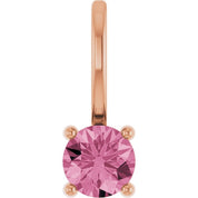 14K Imitation Solitaire Charm/Pendant with Various Gemstones in Rose, Yellow, and White Gold