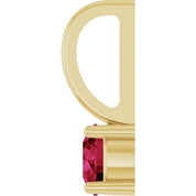 14K Imitation Solitaire Charm/Pendant with Various Gemstones in Rose, Yellow, and White Gold