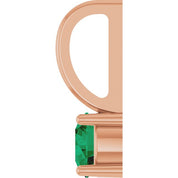 14K Rose Lab-Grown Emerald Solitaire Charm/Pendant