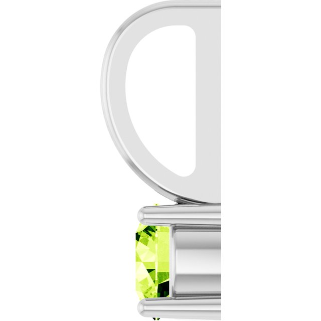 Platinum Imitation Peridot Solitaire Charm/Pendant
