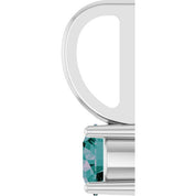 Platinum Imitation Alexandrite Solitaire Charm/Pendant