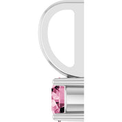 Platinum Imitation Pink Tourmaline Solitaire Charm/Pendant