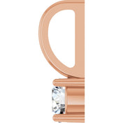 14K Rose 1/4 CTW Natural Diamond Solitaire Charm/Pendant
