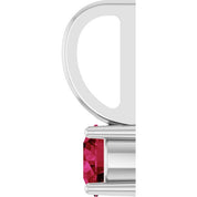 Sterling Silver Lab-Grown Ruby Solitaire Charm/Pendant