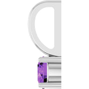Platinum Imitation Amethyst Solitaire Charm/Pendant