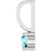 Platinum Imitation Blue Zircon Solitaire Charm/Pendant
