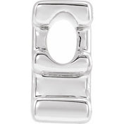 14K White Block Initial E Slide Pendant