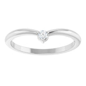14K White Gold .06 CT Natural Diamond Stackable V Ring - 124821:101:P