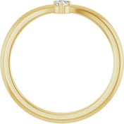 14K Yellow Gold .06 CT Natural Diamond Stackable V Ring - Perfect for Layering