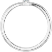 Platinum .06 CT Natural Diamond Stackable V Ring