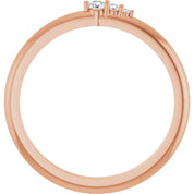 14K Rose .05 CTW Natural Diamond Graduated Stackable Ring
