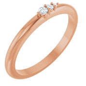 14K Rose .05 CTW Natural Diamond Graduated Stackable Ring