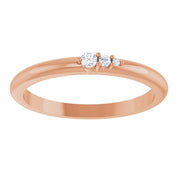 14K Rose .05 CTW Natural Diamond Graduated Stackable Ring