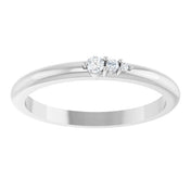 14K White .05 CTW Natural Diamond Graduated Stackable Ring