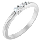 Platinum 1/10 CTW Natural Diamond Graduated Stackable Ring