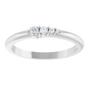 Platinum 1/10 CTW Natural Diamond Graduated Stackable Ring