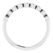 14K White Geometric Stackable Ring