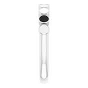 14K White Geometric Stackable Ring