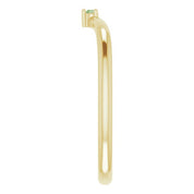 14K Yellow Natural Green Tourmaline Stackable V Ring