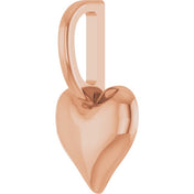 14K Rose Puffed Heart Charm/Pendant