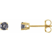 14K Yellow 3 mm Natural Gray Spinel Stud Earrings