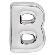 14K White Block Initial B Slide Pendant