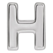 14K White Block Initial H Slide Pendant