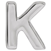 Sterling Silver Block Initial K Slide Pendant