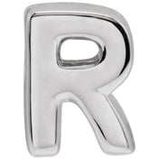 Sterling Silver Block Initial R Slide Pendant