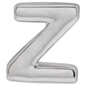 14K White Block Initial Z Slide Pendant