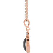 14K Natural Black Onyx & .03 CT Natural Diamond 16-18" Necklace