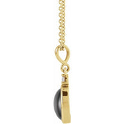 14K Natural Black Onyx & .03 CT Natural Diamond 16-18" Necklace