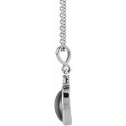 14K 6x4 mm Natural Black Onyx & .01-.015 CT Natural Diamond 16-18" Necklace
