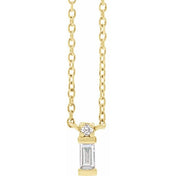 14K Yellow .07 CTW Natural Diamond Bar 18" Necklace