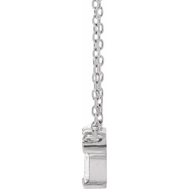 Sterling Silver .07 CTW Natural Diamond Bar 18" Necklace