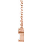 14K Rose .07 CTW Natural Diamond Bar 18" Necklace