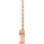 14K Rose .07 CTW Natural Diamond Bar 18" Necklace