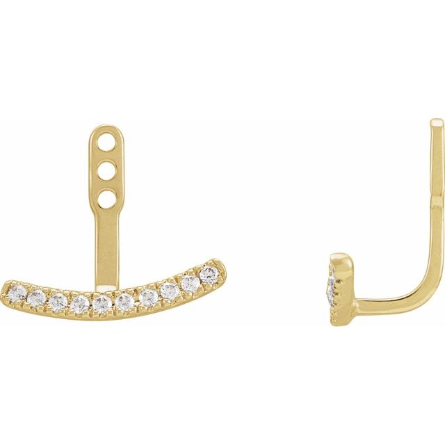 5 CTW Lab-Grown Diamond Curved Bar Earring Jackets