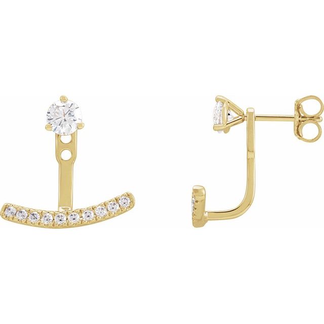 5 CTW Lab-Grown Diamond Curved Bar Earring Jackets